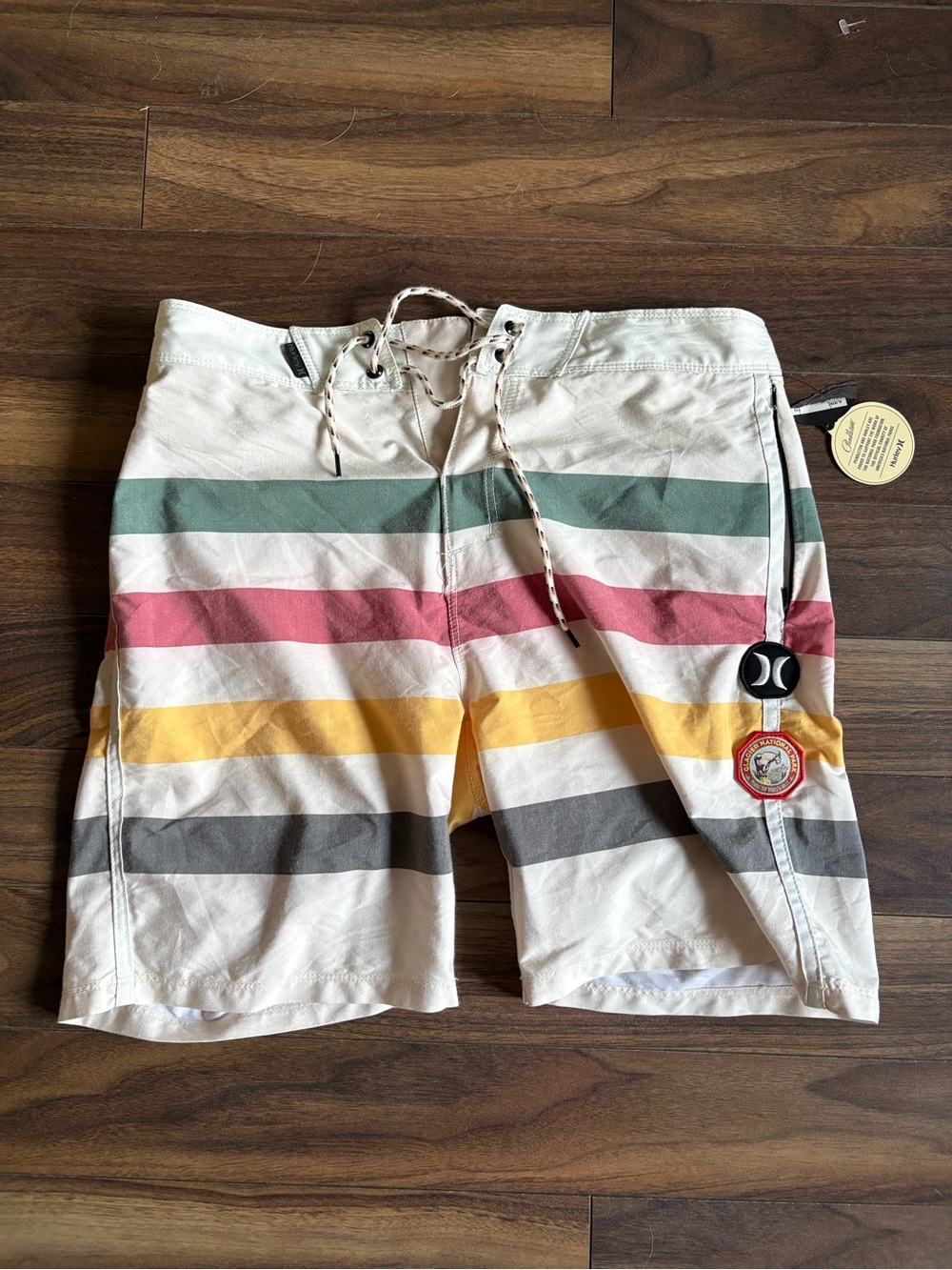 Hurley x Pendleton Men's Cream Striped Boardshorts